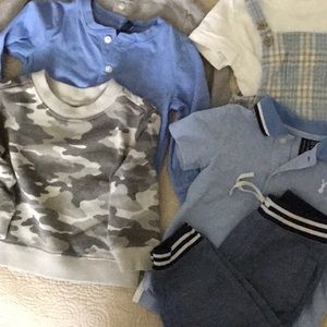 JANIE and JACK SIZE 12 TO 18 MONTHS TOTAL OF 7 PIECES. POLYESTER BLEND & COTTON